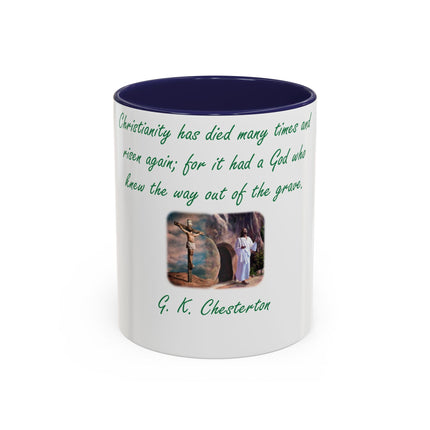 Inspirational Accent Coffee Mug - G.K. Chesterton Quote - 11oz