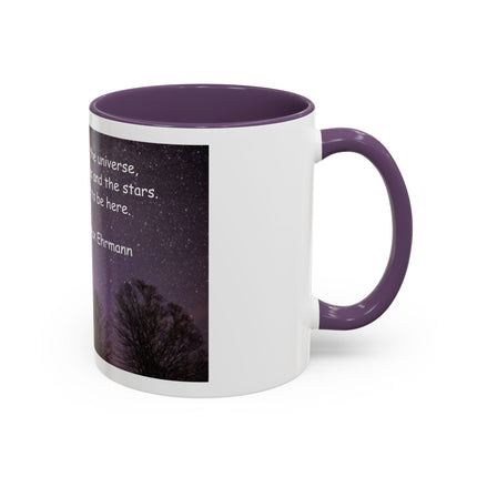 Inspirational Starry Night Coffee Mug — "You are a child of the universe" Quote