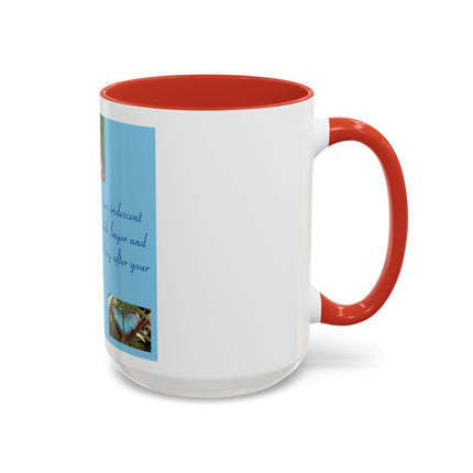Butterfly Kindness Accent Coffee Mug — Rumi Inspirational Quote (11/15 oz)