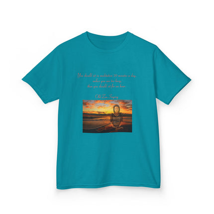 Zen Quote Kids Tee – Heavy Cotton Shirt for Calm & Curiosity