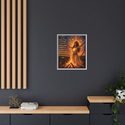 Beltane Fire Framed Canvas Print — Inspirational Pagan Wall Art