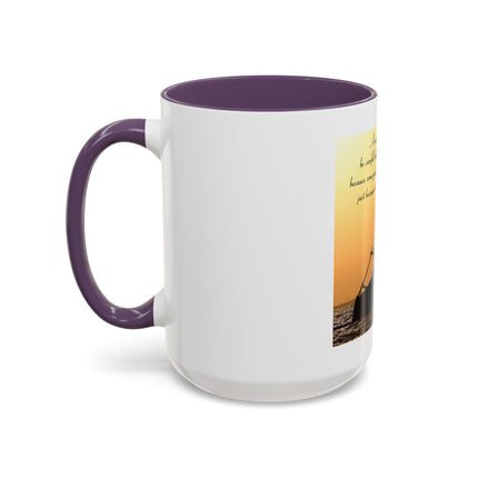 Shipwreck Sunset Coffee Mug — "Be Careful Who You Let On Your Ship" Inspirational Accent Mug