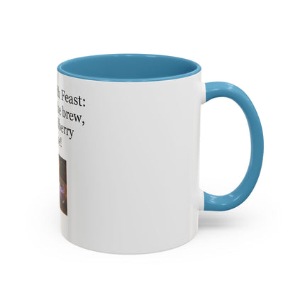 Lughnasadh Feast Mug — "The bread, the brew, and the bilberry mousse!" Accent Coffee Cup