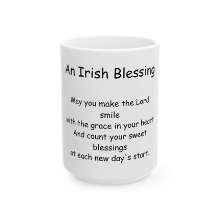 Irish Blessing Ceramic Mug — 'An Irish Blessing' Prayer Coffee Cup (11oz/15oz)