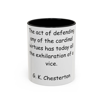 Defend Virtue Mug – 11oz Accent Ceramic | G.K. Chesterton Quote