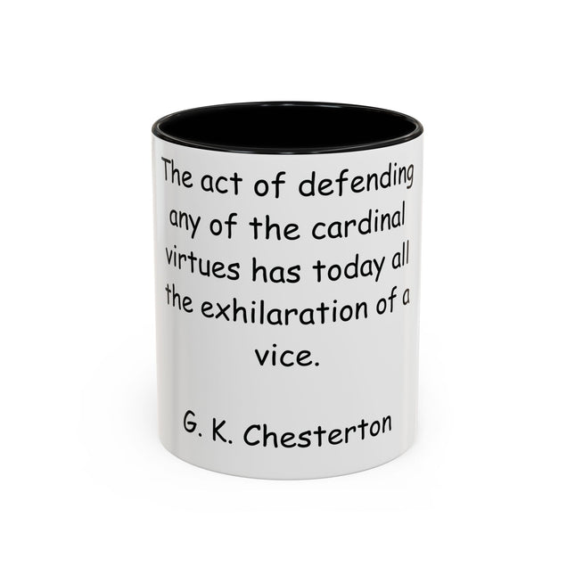 Defend Virtue Mug – 11oz Accent Ceramic | G.K. Chesterton Quote