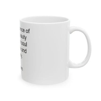 Inspirational Nature Quote Ceramic Mug — "Let the essence of nature's beauty..." (11oz/15oz)