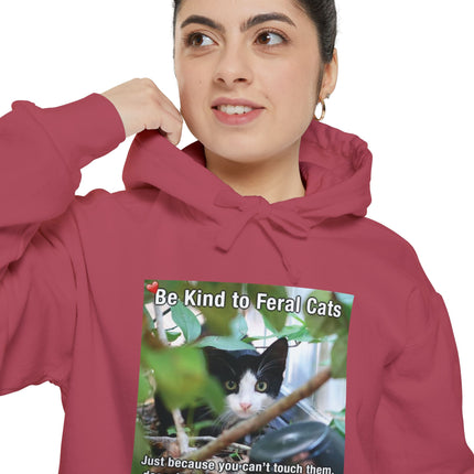 Hoodie — "Be Kind to Feral Cats" Rescue Cat Graphic Hoodie