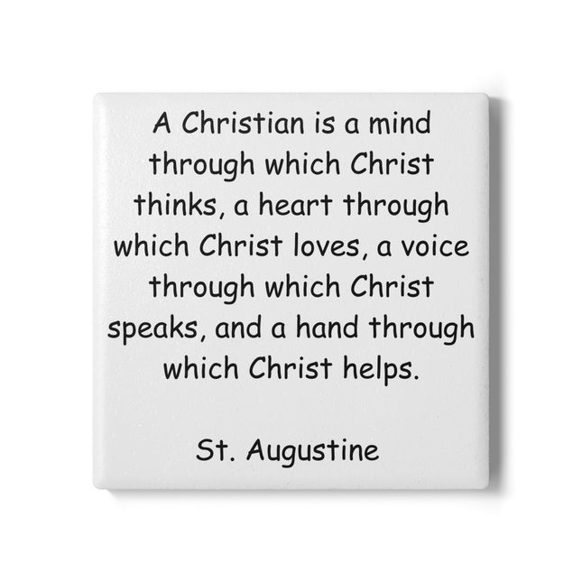 Inspirational Christian Ceramic Coaster - St. Augustine Quote