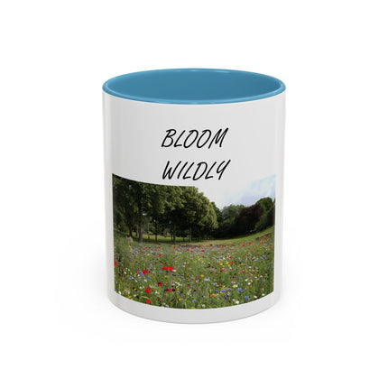 Bloom Wildly Floral Accent Coffee Mug — Inspirational Garden Photo 11/15oz