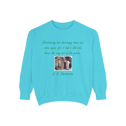 Chesterton Quote Sweatshirt – Resurrection Design – Unisex
