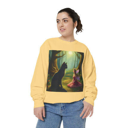 Fairy Princess & Black Cat Forest Sweatshirt