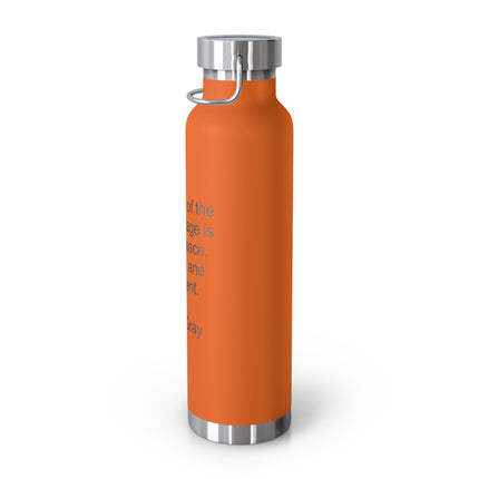 22oz Copper Vacuum Bottle – "The spirit of the tea beverage..." Arthur Gray Quote Stainless Water Bottle