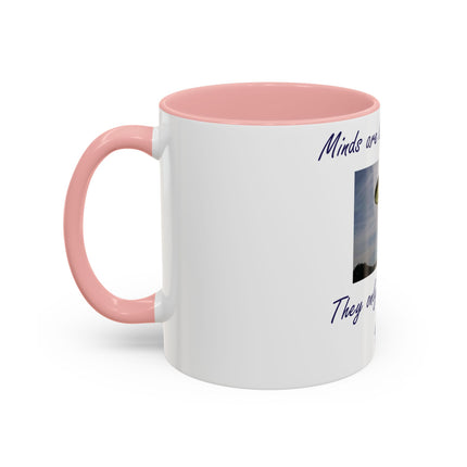 Parachute Quote Accent Mug – 11oz Ceramic Cup for Open Minds
