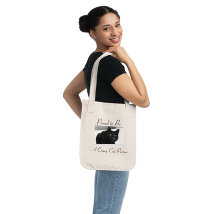 Proud Cat Person Organic Tote – Eco-Friendly Canvas Bag for Cat Lovers