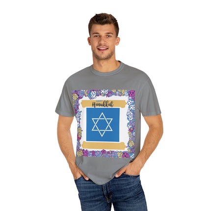Happy Hanukkah Tee – Unisex Garment-Dyed Shirt for the Festival of Lights