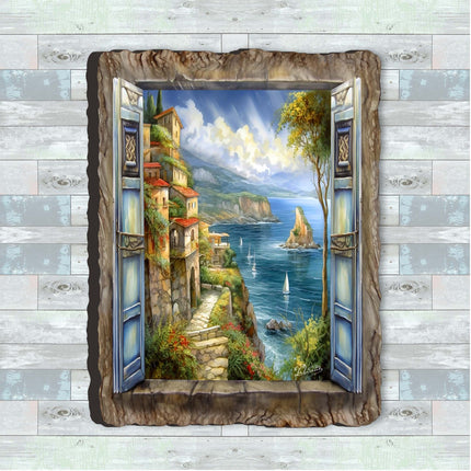 Seaside Window Perspective View Wall Art by G. DeBrekht Coastal Decor - 8492103W-1