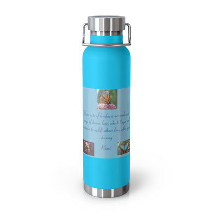 Inspirational Copper Vacuum Insulated Bottle - 22oz Rumi Quote
