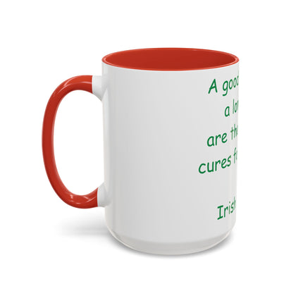 Irish Proverb Mug – “Laugh & Sleep” – 15oz Ceramic Drinkware