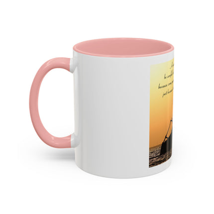 Shipwreck Sunset Coffee Mug — "Be Careful Who You Let On Your Ship" Inspirational Accent Mug