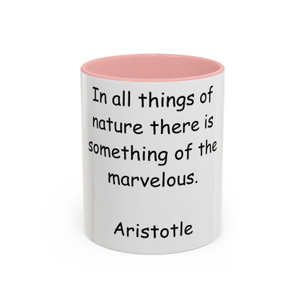 Aristotle Quote Accent Mug – 11oz Ceramic Cup for Nature Lovers