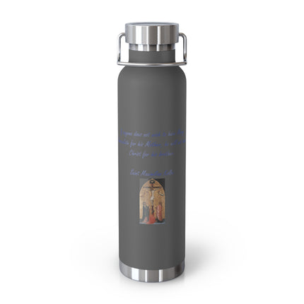 Saint Kolbe Quote Bottle – 22oz Copper Flask for Faith & Courage