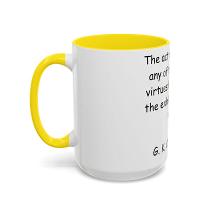 Defend Virtue Mug – 15oz Accent Ceramic | G.K. Chesterton Quote