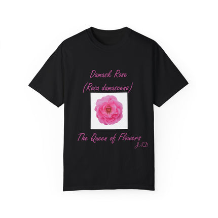 Damask Rose Unisex T-shirt - The Queen of Flowers Design