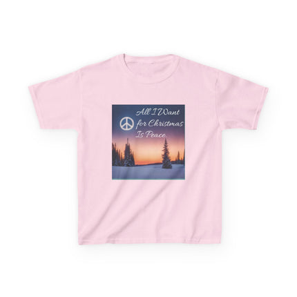 Peaceful Christmas Kids Tee - All I Want for Christmas Is Peace