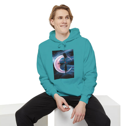 Crescent Moon Black Cats Hoodie — Rose Offering Cat Moon Graphic