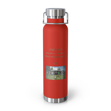 Copper Vacuum Insulated Bottle - 22oz - 'Flower Child' Design - Stylish Eco-Friendly Hydration