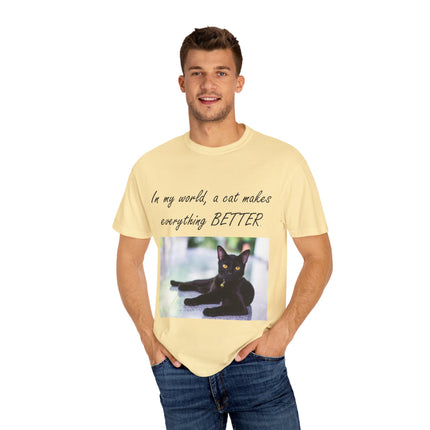 In My World Cat T-Shirt – Unisex Garment-Dyed Tee for Cat Lovers
