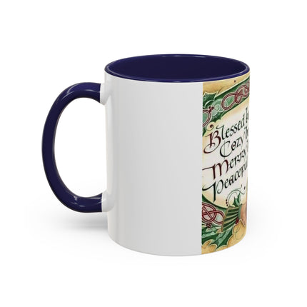 Blessed Holiday Accent Mug – 11oz Ceramic Gift with Heart & Crown Design