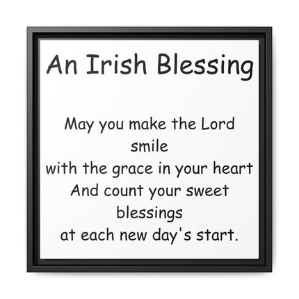 Canvas Wall Art — “An Irish Blessing” Framed Matte Print
