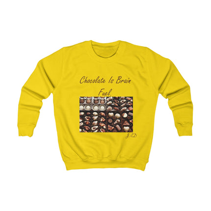 Kids Sweatshirt - "Chocolate Is Brain Fuel" Candy Photo Graphic