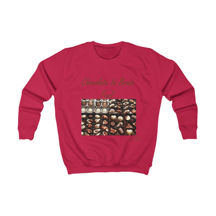 Kids Sweatshirt - "Chocolate Is Brain Fuel" Candy Photo Graphic