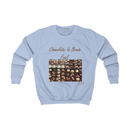 Kids Sweatshirt - "Chocolate Is Brain Fuel" Candy Photo Graphic