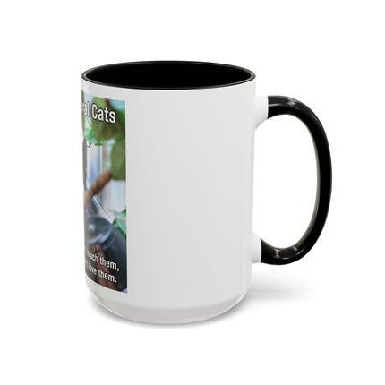 Be Kind to Feral Cats Accent Coffee Mug — Animal Rescue Cat Lover Gift (11/15oz)