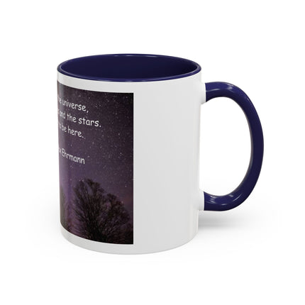 Inspirational Starry Night Coffee Mug — "You are a child of the universe" Quote