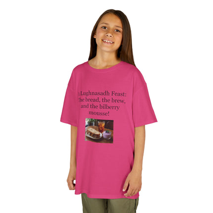Lughnasadh  Kids Tee — “A Lughnasadh Feast: The bread, the brew, and the bilberry mousse!”