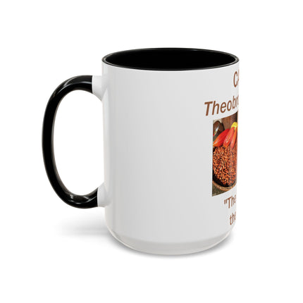 Cacao Accent Mug – “Food of the Gods”, 15oz Ceramic