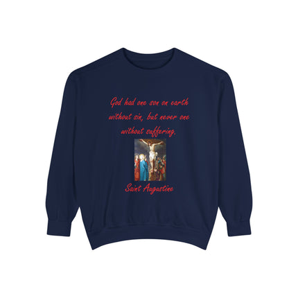 Saint Augustine Sweatshirt – Unisex Garment-Dyed Layer of Faith