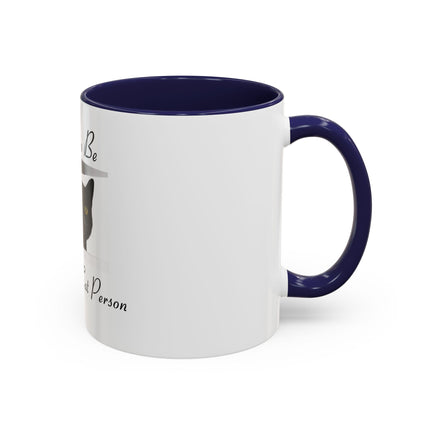 Proud to Be a Crazy Cat Person Accent Coffee Mug – Black Cat Lover Gift (11/15oz)