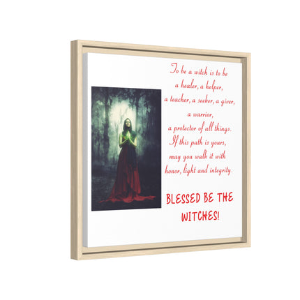 Blessed Be the Witches Framed Canvas Art — Witchy Inspirational Quote Wall Decor