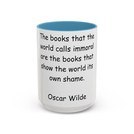 Oscar Wilde Accent Mug – “Books & Shame” Quote – 15oz Ceramic