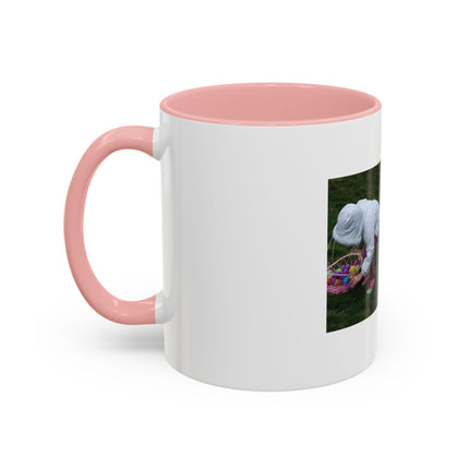 Easter Photo Coffee Mug — “Easter egg hunts are proof…” Accent Ceramic Mug (11/15oz)