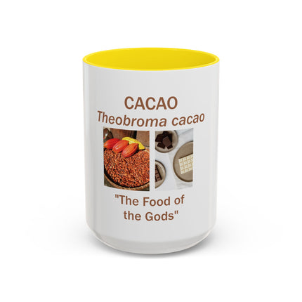 Cacao Coffee Mug – "The Food of the Gods" Botanical Cocoa Illustration (11/15 oz)