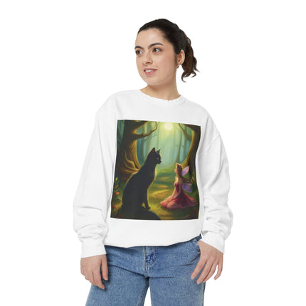 Fairy Princess & Black Cat Forest Sweatshirt