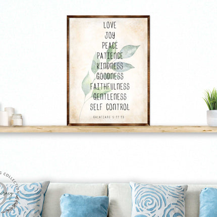 Love Joy Peace - Fruit of the Spirit - Verse Wall Decor - Contemporary Decor - Wooden Script Wall Art - 310332-0
