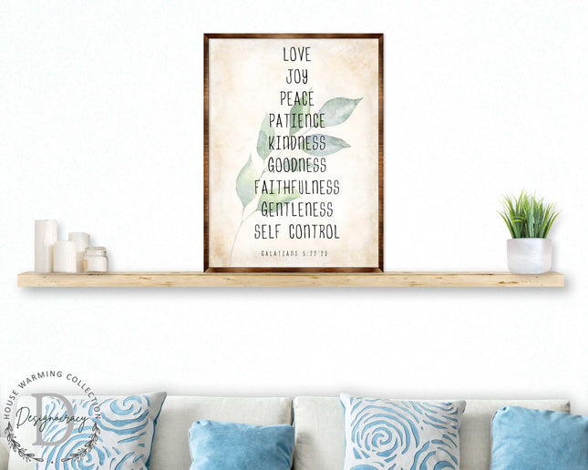 Love Joy Peace - Fruit of the Spirit - Verse Wall Decor - Contemporary Decor - Wooden Script Wall Art - 310332-0